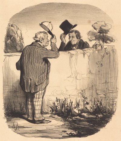 Two Good Neighbors by Honoré Daumier