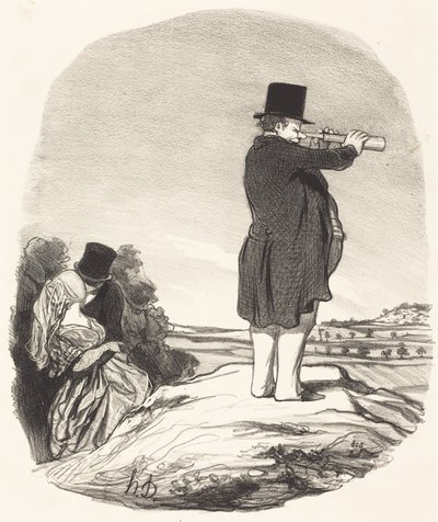 Say my wife... I see nothing! by Honoré Daumier