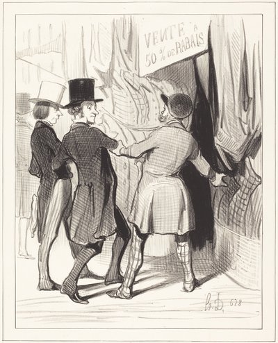 Enter Gentlemen... here are magnificent... by Honoré Daumier