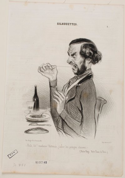 Hey! Waitress, I Prefer My Soup Bald! by Honoré Daumier