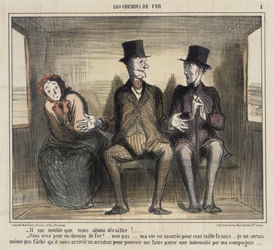 It seems to me that we are going to derail... by Honoré Daumier