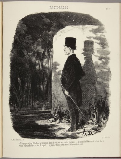 I must cross this devil of a little wood to get home... by Honoré Daumier