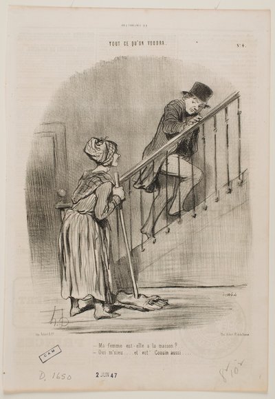 Is My Wife at Home? by Honoré Daumier