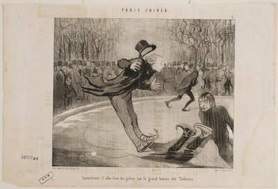 It’s Difficult to Show Off on the Large Pond of the Tuileries Gardens by Honoré Daumier