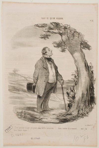 It’s Here That I Had Engraved My Love Initials… by Honoré Daumier