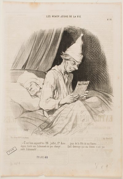 It’s Today the 28th of July, Saint Anne, ... by Honoré Daumier
