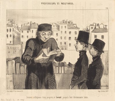 Young Students... Washing Even Their Latin Dictionary by Honoré Daumier