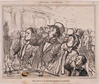 The Universal Exposition: View Taken at the Refreshment Stand During the Heatwave by Honoré Daumier