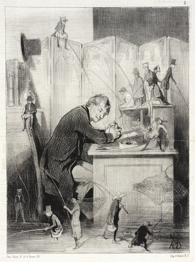 The Fishing by Honoré Daumier
