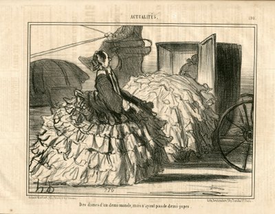Le Charivari, Satirical in B & W, ca. 1855: News n* 190. Des Dames d