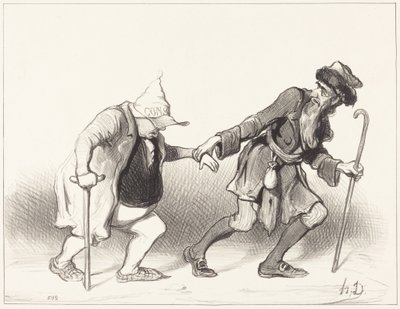 The Constitutional and the Wandering Jew by Honoré Daumier