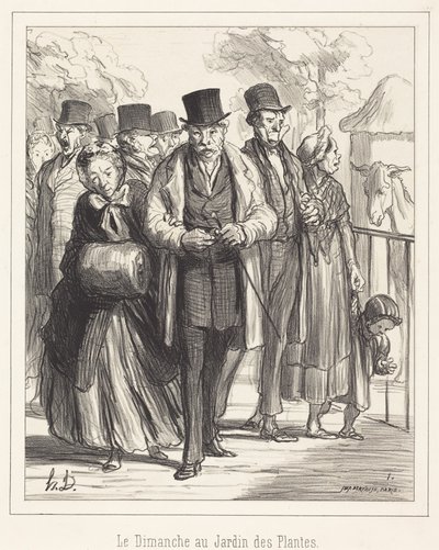 Sunday at the Jardin des Plantes by Honoré Daumier
