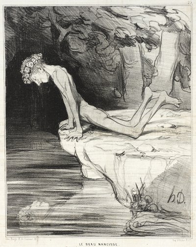 The Beautiful Narcissus by Honoré Daumier