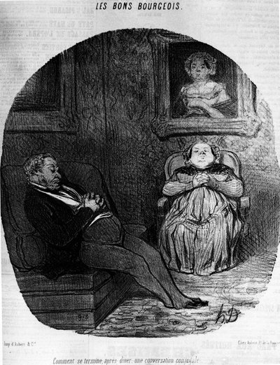 Les Bons Bourgeois: Couple Sleeping by Daumier, in Charivari of 05/11/1846 by Honoré Daumier