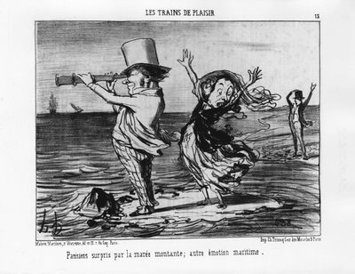 Pleasure Trains: Parisians Surprised by the Rising Tide; Other Maritime Emotion by Daumier in 