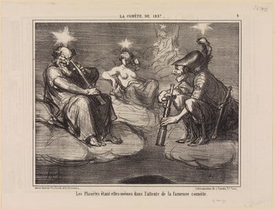 The Planets Themselves Awaiting the Famous Comet (The Comet of 1857, Sheet 9) by Honoré Daumier