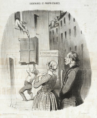 Nocturnal Tenants by Honoré Daumier