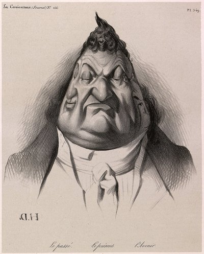 Louis-Philippe seen by Daumier - The past - The present - The future - from La Caricature - 1834 - by Honore Daumier - Illustration of the journal: 