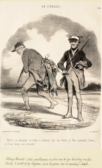 Many thanks! This gentleman invites me to hunt by Honoré Daumier