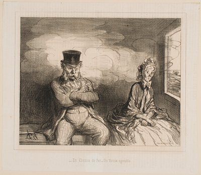 On the Train... A Pleasant Companion by Honoré Daumier