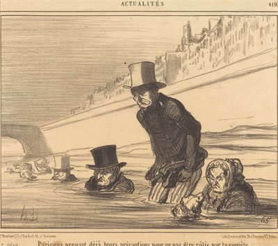 Parisians Taking... Their Precautions... by Honoré Daumier