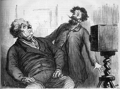 Photographers and photographs. Cartoon by Honore Daumier. Engraving in Le Monde Illustré n°259 of 29 March 1862 by Honoré Daumier