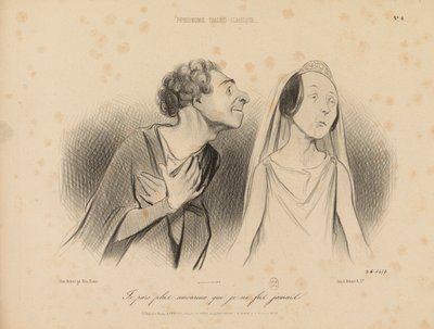 Tragic-Classical Physiognomies. I leave more in love than I have ever been. No. 4. by Honoré Daumier