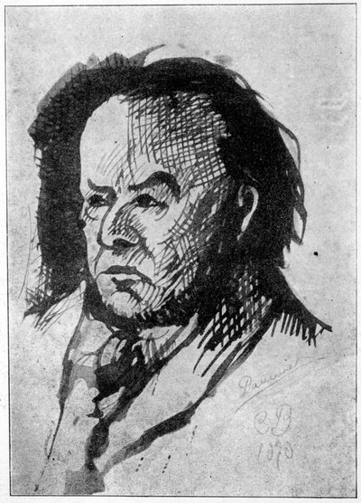 Portrait of Daumier by Charles Baudelaire in 1890 by Honoré Daumier