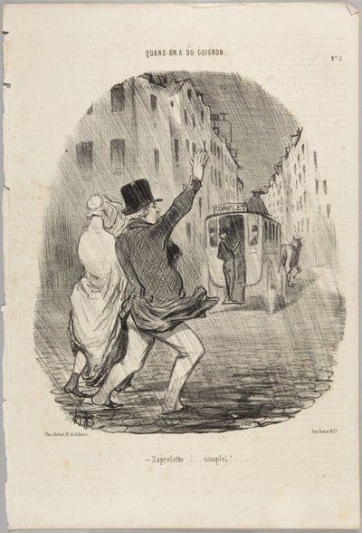 Saprelotte... Complete!, Number 5 from the Series Quand on a du Guignon from Le Charivari by Honoré Daumier
