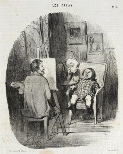 The Only Way to Pose a Child with Fruit... by Honoré Daumier