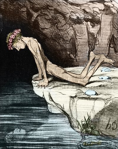 The Beautiful Narcissus. By Honore Daumier de Salvandy, who was a writer, politician and historian, as well as member of the Academie Française by Honoré Daumier