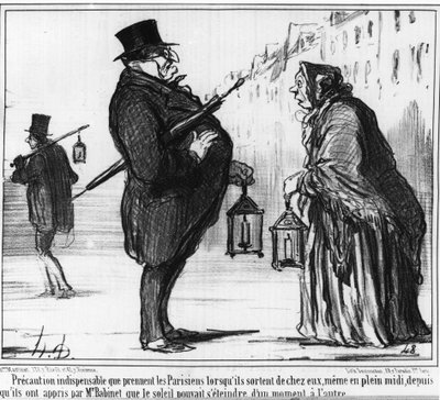 This is a Must-Have That Parisians Take When They Leave Their Homes (Cartoon on the Comet and Astronomy by Honore Daumier) by Honoré Daumier