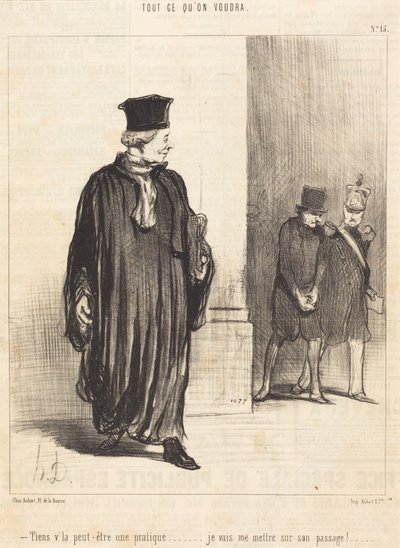 Here comes maybe a customer by Honoré Daumier