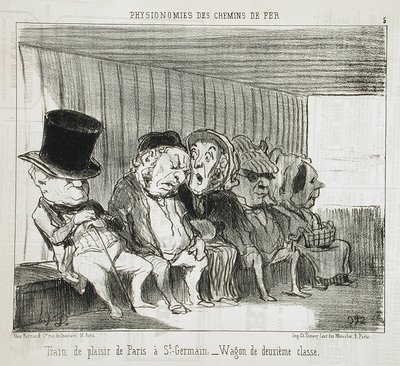 Pleasure Train from Paris to Saint-Germain... by Honoré Daumier