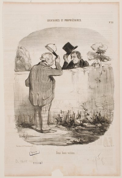 Two Good Neighbors by Honoré Daumier