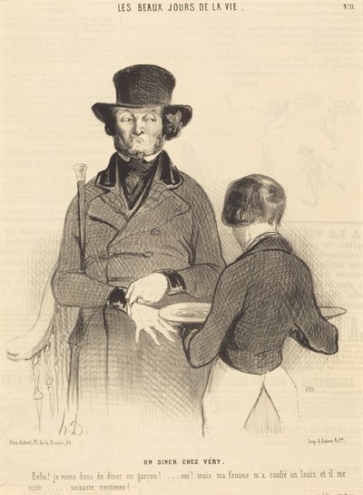 A Dinner at Véry by Honoré Daumier