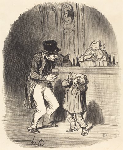 A Father Letting His Son Suck... by Honoré Daumier