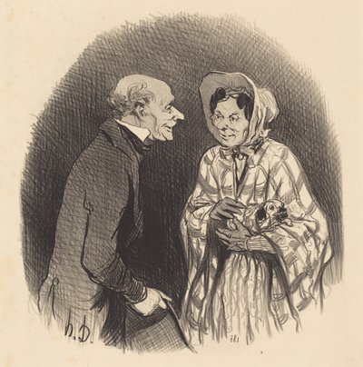 A New Acquaintance by Honoré Daumier