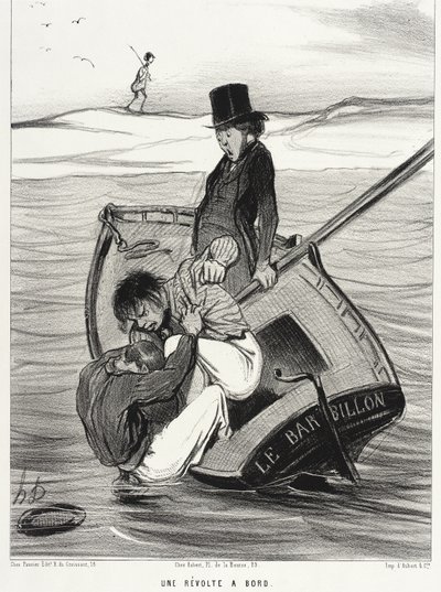A Revolt on Board by Honoré Daumier