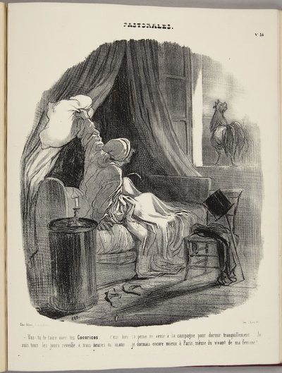 Will You Be Quiet with Your Cock-a-Doodle-Doos... by Honoré Daumier