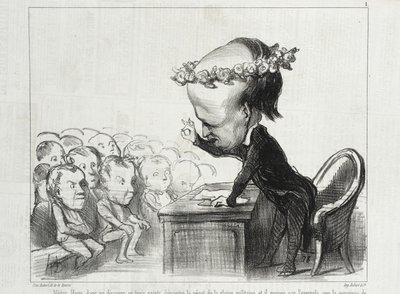 Victor Hugo in a Speech in Three Points... by Honoré Daumier