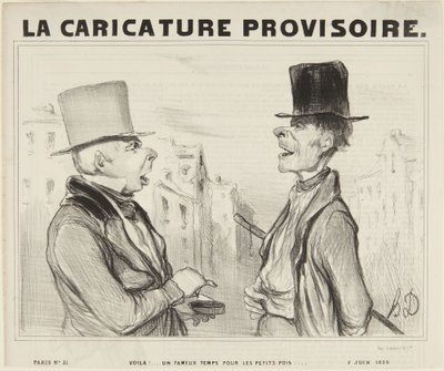 Voila! A Famous Time for Peas..., number 3 from the series Parisian Types from The Provisional Caricature by Honoré Daumier