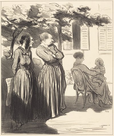 Here is a Woman Who, at the Solemn Hour... by Honoré Daumier