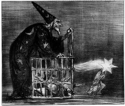 Witch Depicting the Comet, Caricature by Honore Daumier by Honoré Daumier