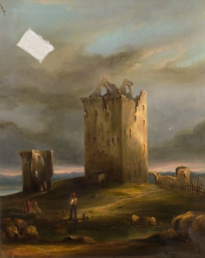 The Ruins of Broughty Castle on the Tay Looking East by Horace G. Fenwick