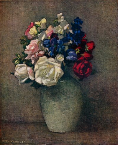 Sweet Peas and Roses, c20th century by Horace Mann Livens