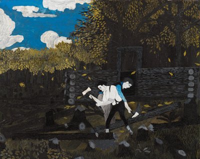 Abraham Lincoln and his Father by Horace Pippin