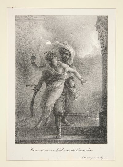 Conrad Saves Gulnare by Emile Jean Horace Vernet
