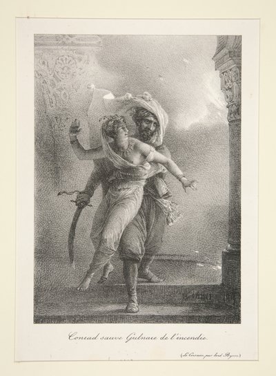 Conrad Saves Gulnare from the Fire (Byron