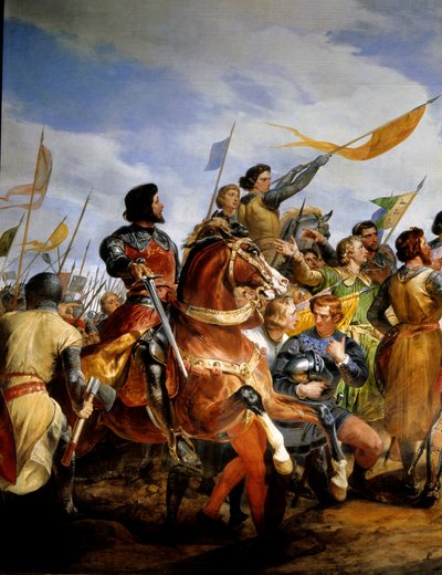 Franco-English War (1202-1214): The Battle of Bouvines on 27/07/1214 by Emile Jean Horace Vernet